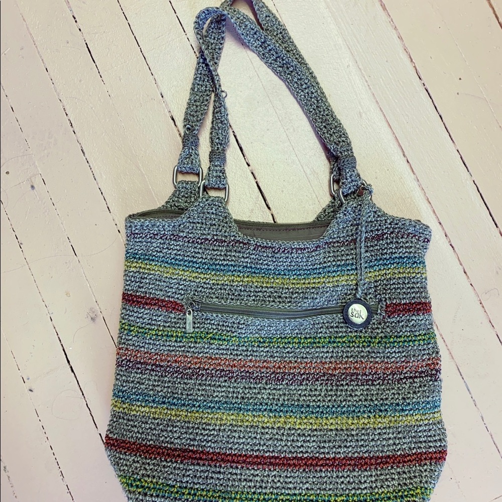 The Sak Belle Crochet Striped Tote - Picture 7 of 10